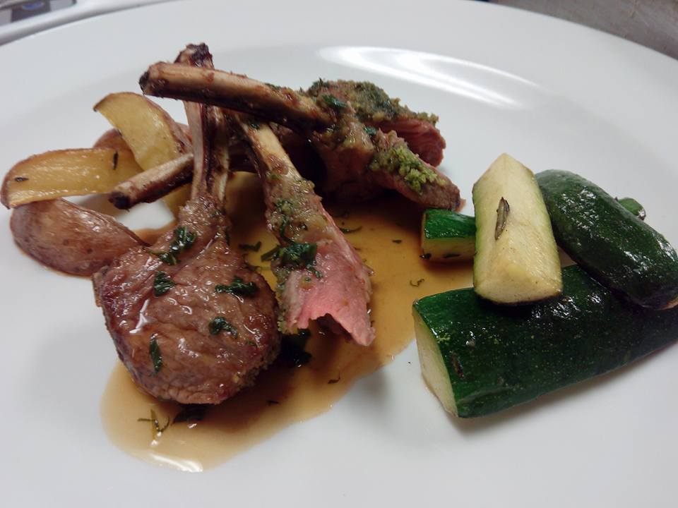 DIY Rack of Lamb with Herb Crust, Gourmet Potatoes, Courgette, Mint Sauce3